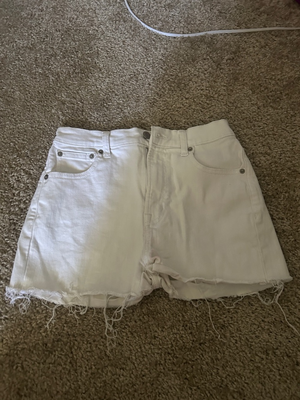 GAP White Frayed Hem Denim Shorts